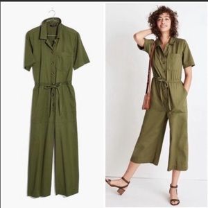 Madewell Jumpsuit Wide-leg, Olive Green, Size 12